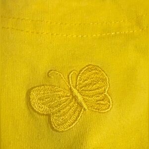 LILLY PULITZER BRIGHT YELLOW TOP WITH BUTTERFLY WOMENS SIZE SMALL EUC SEE PICS